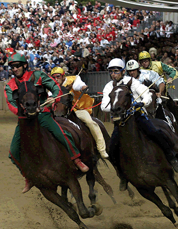 The palio horse race in Asti, Piedmont.