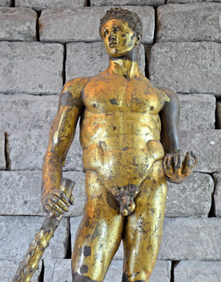 The ‘Palatine Hercules’, a gilded bronze Roman statue from the 2nd century BC, now in the Museii Capitolini, Rome.