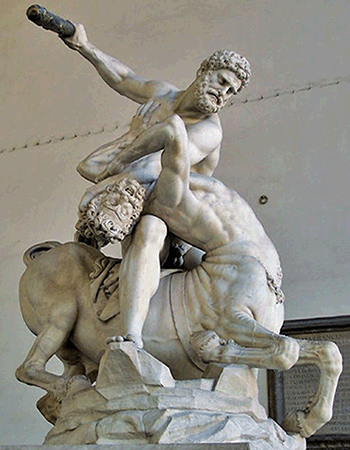 This marble statue of Hercules and Nessus by Giambologna once stood at the south end of the Ponte Vecchio.